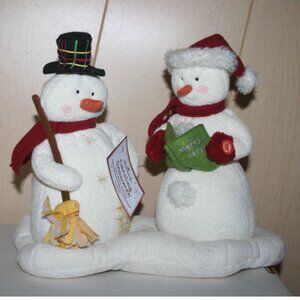 Hallmark Mr and Mrs Snowman Jingle Pals Singing Plush 2003 NWT